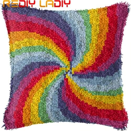 Latch Hook Cushion Green Super Mario Printed Canvas Cushion Cover Acrylic Yarn Crochet Pillow Case Kit Hobby & Crafts Home Decor