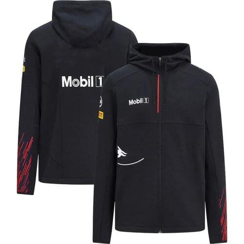 2021 For Honda Hoodie Red Color Bull F1 Racing Team Motorsport GP Full Zip Fleece Windproof Jacket Car Fans Clothing Motorcycle