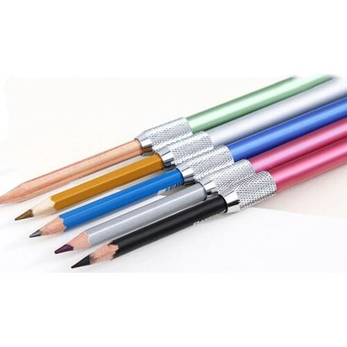 1PC Useful Metal Pencil Lengthened Extender Holder Students Stationery School Supplies Painting Drawing Tool