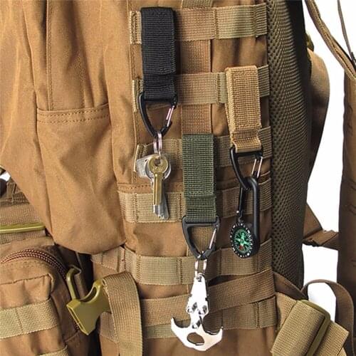 Outdoor Camping Tool Hanging Folding Moer Belt Buckle Backpack Triangular Climbing Carabiner Nylon Survival Buckle