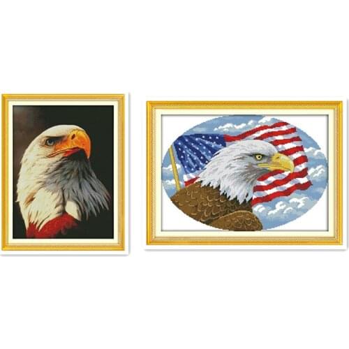 Everlasting Love Bald Eagle Chinese Cross Stitch Kits Ecological Cotton Clear Stamped 14CT DIY Gift Wedding Decoration For Home