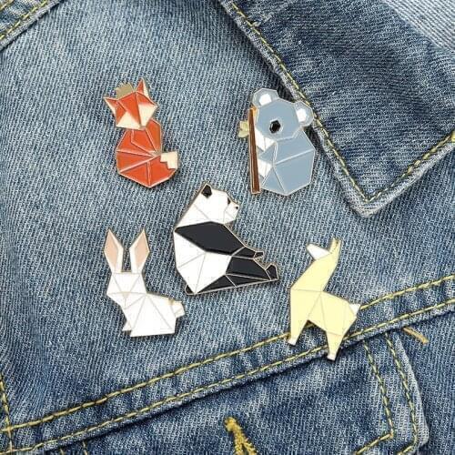 Pins Metal Cute Cartoon Fox Panda Bunny Mouse Brooch Enamel Pin Woman Animal Brooches for Women Badges Backpack Badge Gifts