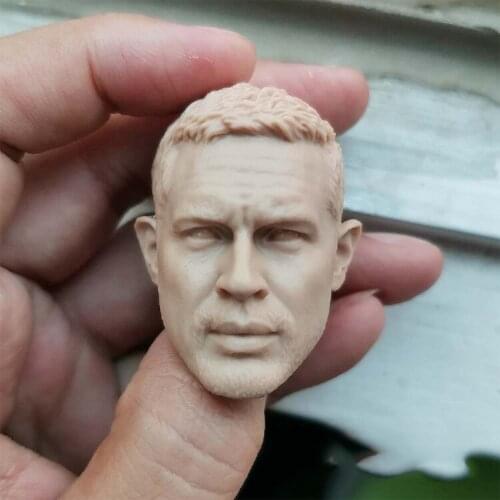 1/6 Tom Hardy Unpainted Head White Models for 12''Figures Bodies Accessories