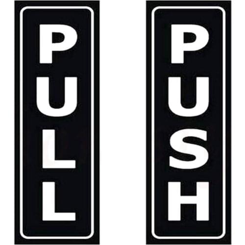 1 Pair Easy Apply Push And Pull Outdoor OPEN Sign Indoor Home Removable Door Sticker Waterproof Self Adhesive Durable Decorative