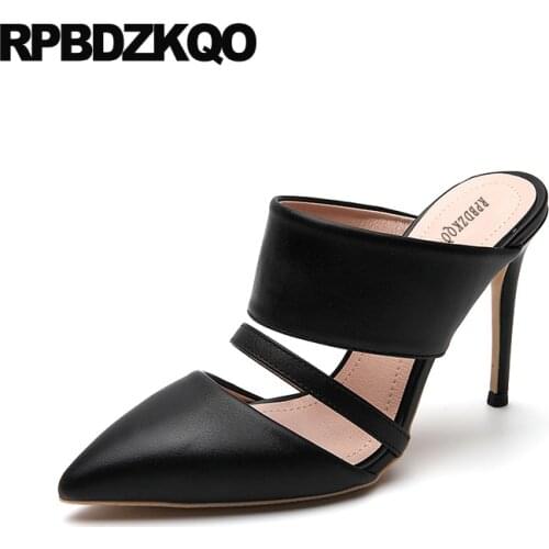 33 2017 Summer Pumps Mules Slipper 4 34 Small Size Black Nude Pointed Toe Heels Strap China Shoes Super Scarpin Sandals High