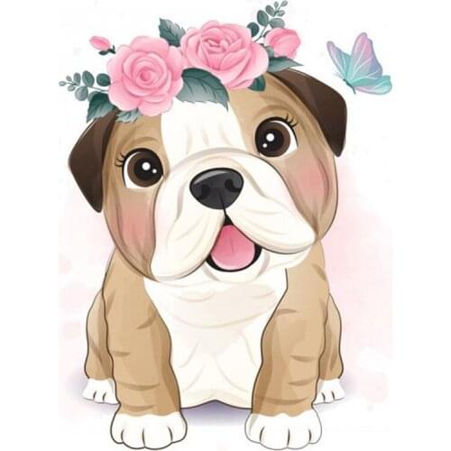 5d Full Square/round 5d Diamond Painting Cute Bulldog Diy Diamond Embroidery Mosaic Crafts Home Decoration Needleworks