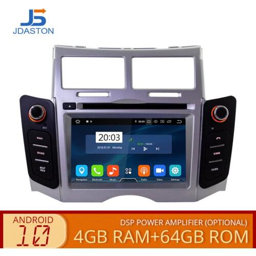 JDASTON Android 10 Car DVD Player For Toyota Yaris 2005-2011 GPS Navigation 2 Din Car Radio Stereo Auto Audio Octa Cores 4G+64G