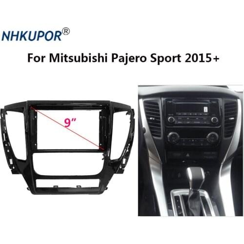 2 Din Car Radio Dashboard Fascia for Mitsubishi Pajero Sport 2015+ Auto Stereo Dash Panel Mounting Center Console Holder