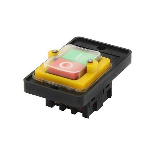 AC 220V/380V 10A Latching Water Resistant DPDT 6 Terminals I/O Button Switch