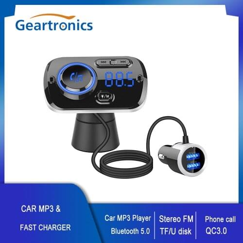 Bluetooth 5.0 Wireless Car MP3 Player Carkit Handsfree FM Transmitter AUX Audio A2DP TF Card USB Fast Charging Music Player