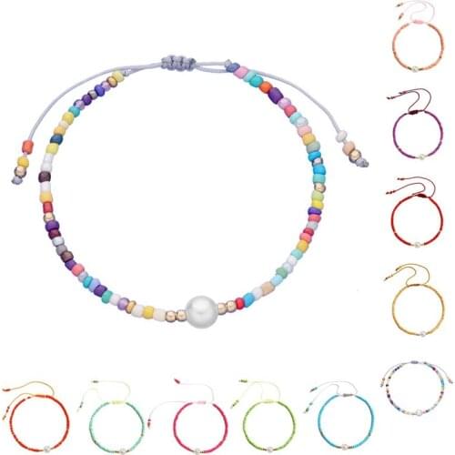 1pc Fake Pearl Decor Beaded Pendant Bracelet Bohemian Style Charm Bracelet Jewelry Bracelet Jewelry Accessories Party Dress Up