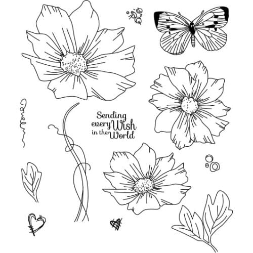 Flower Stamp Transparent Clear Stamp for DIY scrapbooking/Card Making c500
