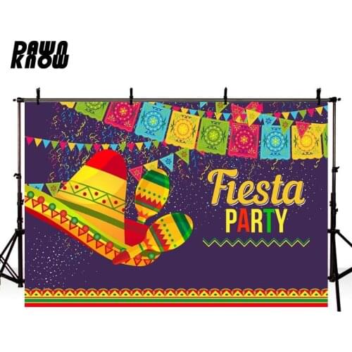 DAWNKNOW Cartoon Fiesta Party Photography Background Photocall Celebrate Carnival Photo Backdrop Children Photo Studio G878