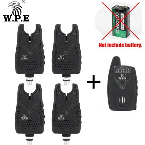 W.P.E Carp Fishing Bait Alarm 4+1 Electronic Fishing Alarm Wireless LED Sound Alert Luminous Indicator Carp Fishing Accessories