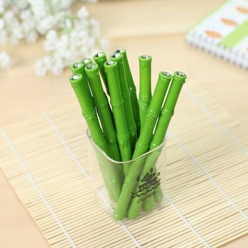 15pcs Bamboo Style Needle Gel Pens 0.38 Black Student Creative Stationery 14.8*1cm
