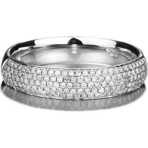 HELON Solid 10K White Gold 0.39ct Genuine Natural Diamond Engagement Ring For Women Generous Brilliant Fine Jewelry Diamond Ring