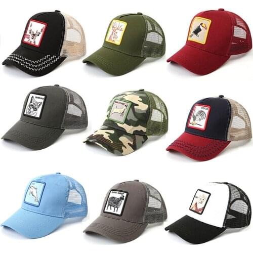 Unisex Cotton Embroider baseball caps Animal Cartoon Patch Logo Breathable Trucker Cap Men Girls Snapback hats Gorros Casquette