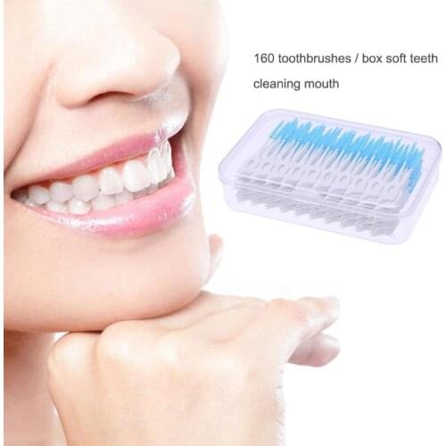 Oral Care Tool 160pcs Dental Floss Interdental Brushes Excellent Plastic and Good Elasticity Silicone Adults Toothpick