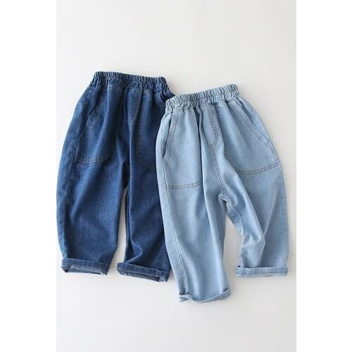 Jargazol Summer Kids Jeans Boys Cropped Trousers Fashion Korean Toddler Children Denim Pants 2-7 Years Children Casual Clothes