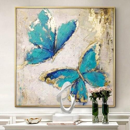 Nordic restaurant decoration painting golden wall painting light luxury gold leaf painting Artists hand-painted SJ002