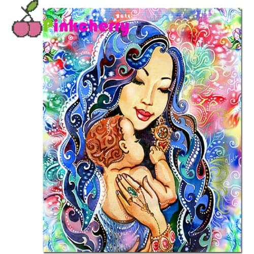 Mother Virgin and Child diy Diamond painting full drill 5d diamond embroidery mosaic Flower picture diamond stitch k1115
