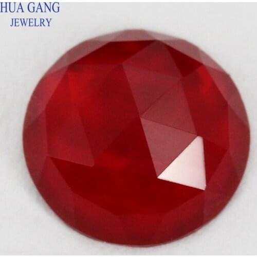Round Shape Red Rose Cut Glass Beads Stones Flat Bottom Loose Glass Gems 8mm Wholesale Beads For Jewelry Making Free Shipping