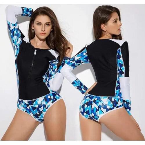 2019 Sexy Floral Print Swimsuit One Piece Swimwear Women Surfing Bathing Suits Summer Retro One-Piece Swim Beach Wear