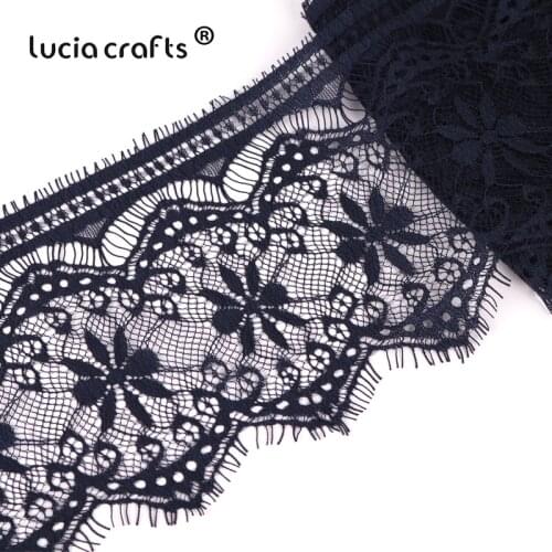Lucia Crafts 3y 14.5cm Embroidered Lace Ribbons For Sewing Garments Dress Needlework Accessories T0403