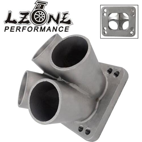 LZONE - Cast Stainless Steel 4-1 Turbo header manifold Merge collector T3 T4 with T3 Flange JR-THM01-4