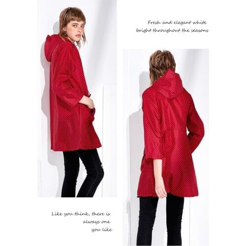 Fashion rain cover long raincoat women waist slim womens poncho light hiking portable