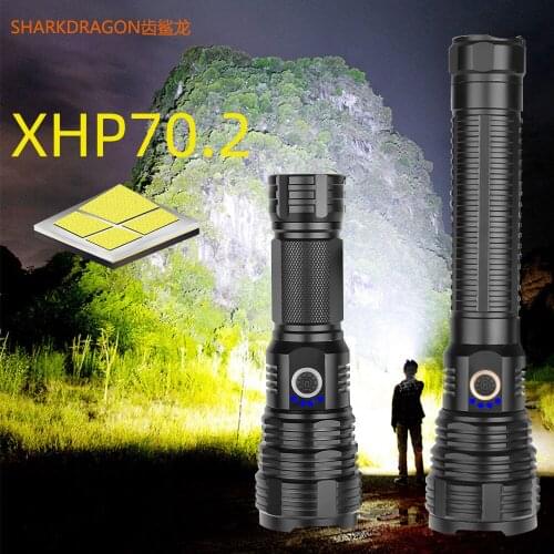 XHP70.2 High-power LED flashlight USB rechargeable Tactical Zoom torch 5 lighting modes for outdoor hunting and camping