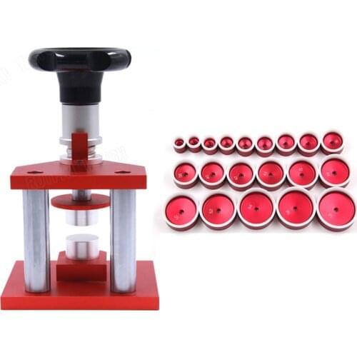 Watch Screw Type Precise Crystal Bezel Watch Back Case Closer Cover Press Capping Machine with 20 Alloy Dies Repair Tool Kits