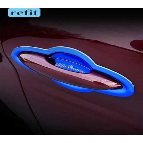 Car outer door bowl sticker outer handle door handle frame sticker For Alfa Romeo Giulia Stelvio Modification Accessories