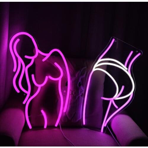 Neon Light Sign Lady Body Wall Lights,Color Change Neon Lights USB or Battery Night Light for Dorm Living Rome Home Bedroom