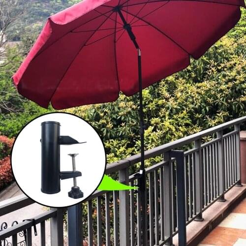 Portable Fixing Clip Patio Umbrella Parasol Bracket Fishing Umbrella Stand Universal Outdoor Garden Courtyard Balcony Beach Tool
