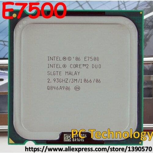 Original Intel Core 2 Duo E7500 Desktop CPU 3M Cache, 2.93GHz,1066MHz LGA775,45nm processor Free shipping ship out within 1 day