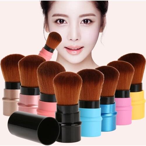 Pro 1Pcs Makeup Brush Loose Power Foundation Blush Mini Retractable Portable Blusher Face Brushes Beauty Cosmetic Travel Tools