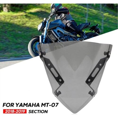 Easy Installation Motorcycle Windshield Strong Windscreen Wind Deflector Modified Parts for Yamaha MT-07 FZ-07 18-20