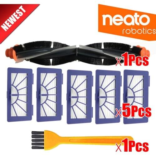 Roller Brush+HEPA Filter for Neato XV-21 XV Signature Pro XV-11 XV-12 XV-15 Curved Combo Roller Brushes Replacement