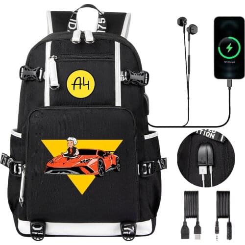 2021 NEW а4 мерч рюкзак Boy Girl Backpacks USB мерч а4 Children Book Bags Men Teenagers Fashion Traveling Backpack