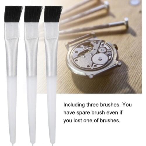3pcs Watch Brush Brushes Fiberglass Wristwatch Craft Repair Removes Rust Clean Tool watch repair parts tools kit for watchmaker