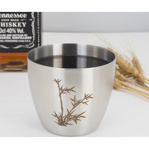 Whisky cup 304 stainless steel beer cup single wall metal barbecue necessary coffee mug