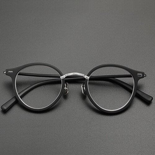 Vintage acetate glasses frame men High quality titanium round prescription eyewear Myopia reading women optical eyeglasses