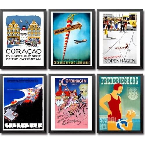 Curacao Czechoslovakia Denmark Dominican Egypt Vintage Travel Poster