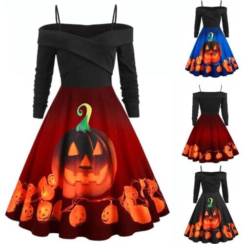 Vintage Tea Dress Garden Retro Swing Prom Party Cocktail Party Dress For Women Long Sleeve Halloween Suspenders Dresses Womens