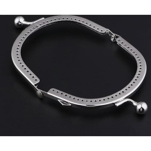 1Pcs Silver Purse Bag Kiss Clasp Lock Metal Arch Frame DIY Bag Accessories
