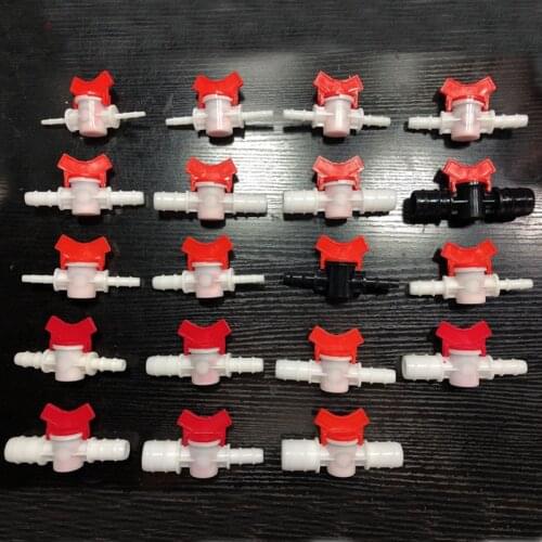 1PC 4/6/8/10/12/16/20/25mm PVC Hose Barb Two Way Plastic Ball Valve Aquarium Garden Micro Irrigation Connector