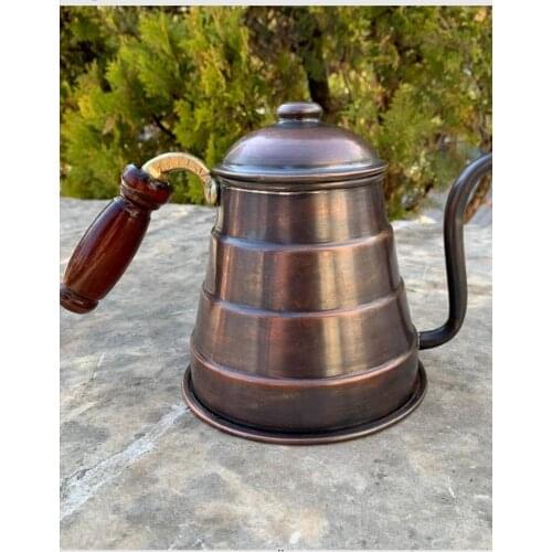 100% Pure Solid Hammered Copper Tea Pot Heavy Gauge Antique Style Turkish Copper Teapot