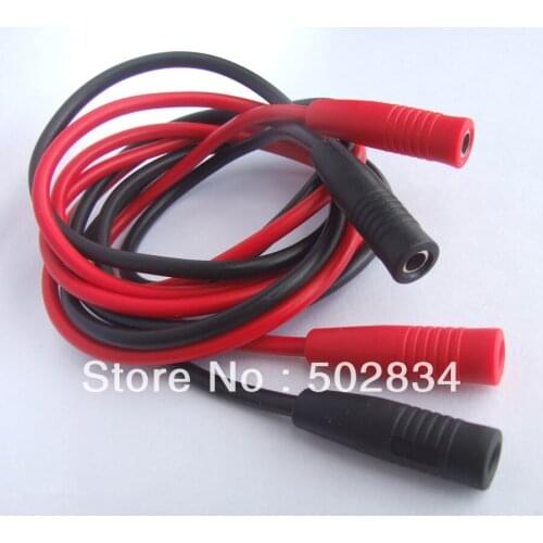 2 pairs 4MM Banana Jack to Banana Female socket Copper Silicon Test Probes Cable 100cm