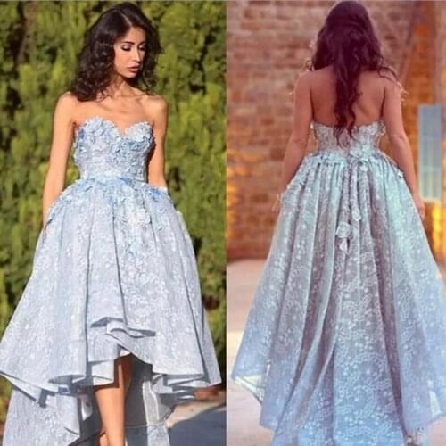 2020 long maxi dresses Robe De Soiree hot sale lace bridal dresses black dresses prom formal dress asymmetrical dress high -low